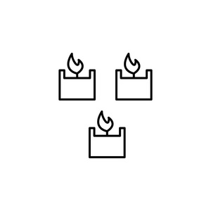 水疗蜡烛变体轮廓图标。 标志和符号可用于白色背景上的Web徽标移动应用程序UIUX。