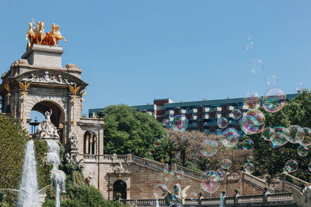 西班牙巴塞罗那Ciutadella公园美丽的喷泉