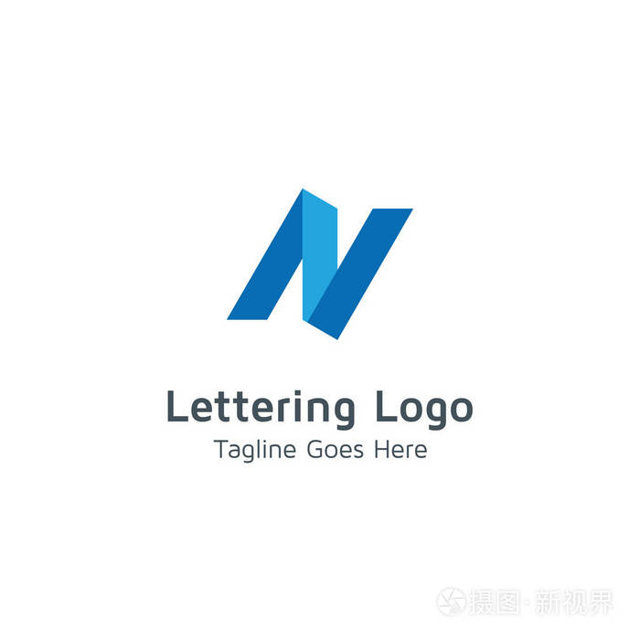 字母n设计字母矢量标志