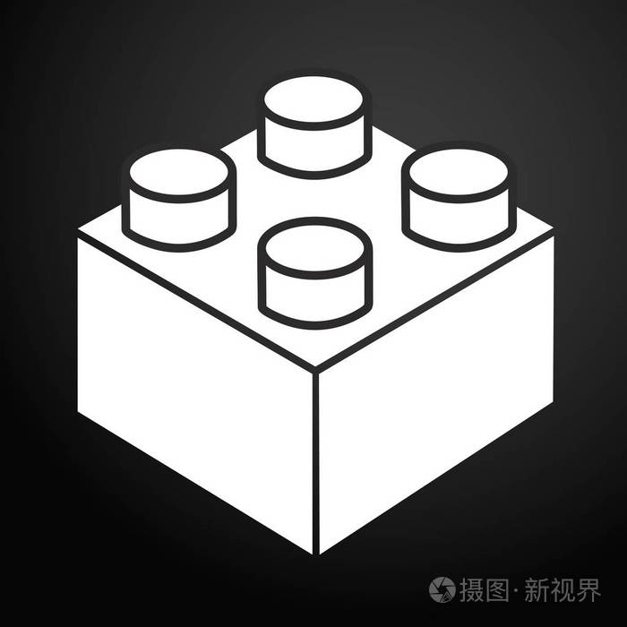 乐高积木或条线艺术矢量图标玩具应用程序和网站