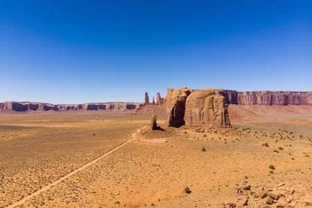 美国亚利桑那州纪念碑山谷的全景。