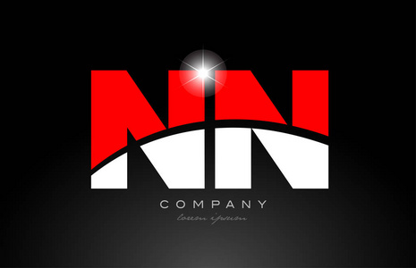 nn标志红色白色字母组合nnnnn标志图标设计适合公司或企业照片