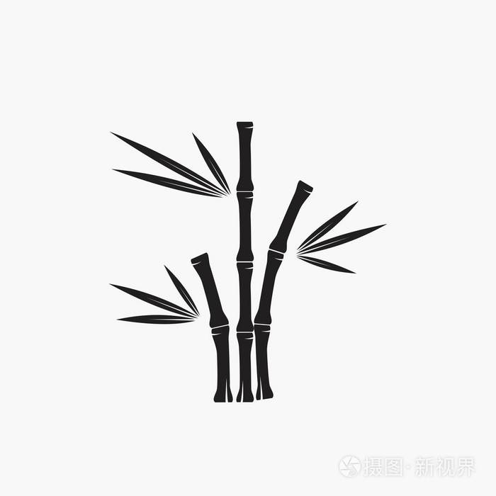 竹子图标自然矢量标志模板