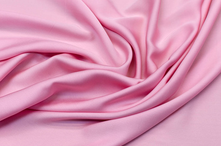 丝绸织物绉纹粉红色