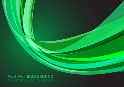 抽象绿色玻璃曲线灯光设计现代未来主义豪华背景矢量插图..
