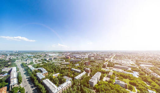 与空中城市景观 道路 房屋和建筑物