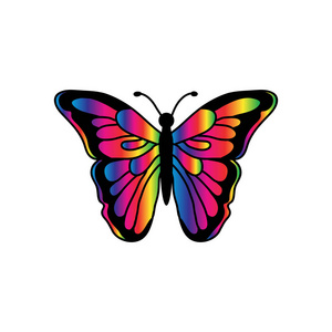 蝴蝶商业标志美容设计图标水疗插图美丽符号自然
