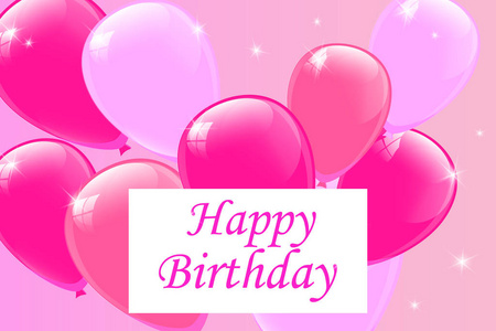 生日快乐排版矢量设计贺卡和海报与气球纸屑设计模板生日庆祝。