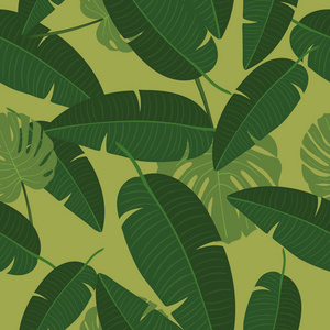 向量无缝的样式与和热带叶子。异国情调的植物背景设计的化妆品, 水疗, 纺织, 夏威夷衬衫。最好的包装纸, 墙纸