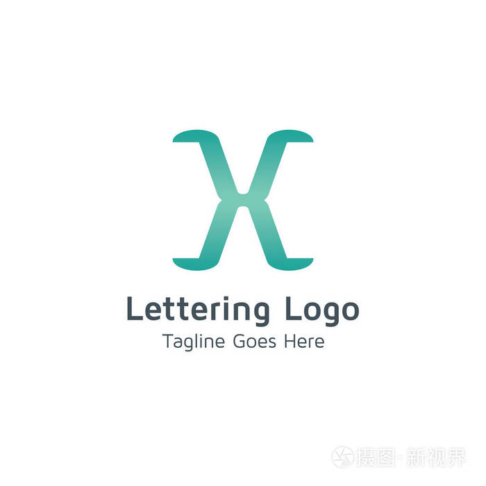 字母x设计字母表向量标志