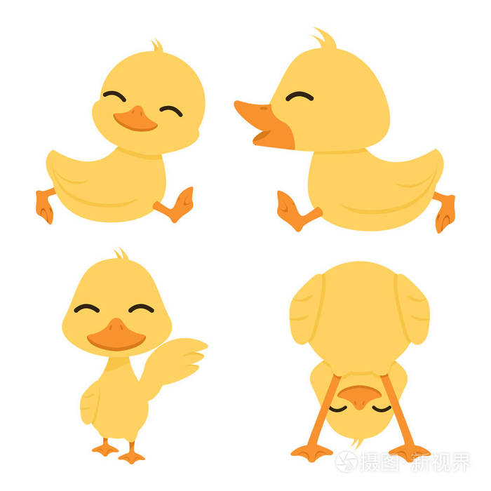可爱的黄色小鸭子套装