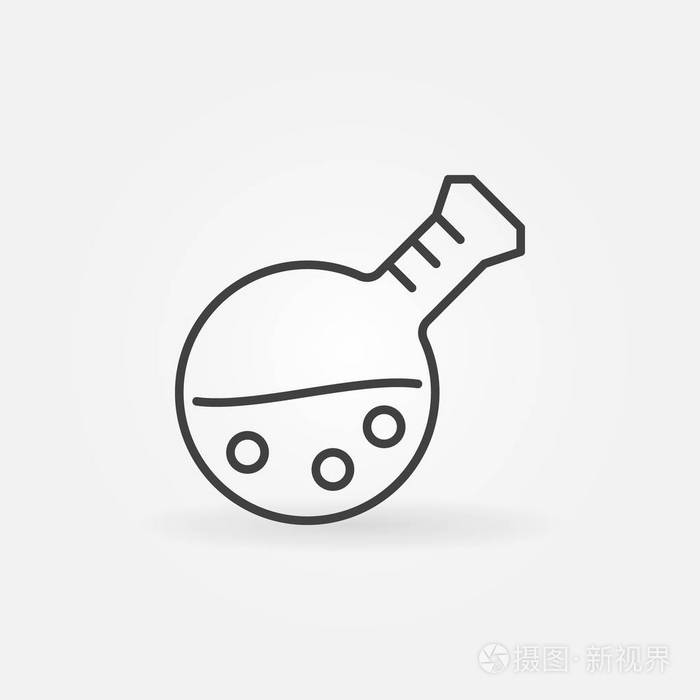 烧瓶轮廓图标.矢量化学玻璃器皿概念符号