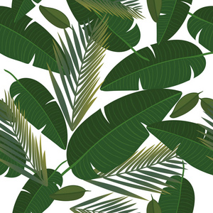 向量无缝的样式与和热带叶子。异国情调的植物背景设计的化妆品, 水疗, 纺织, 夏威夷衬衫。最好的包装纸, 墙纸