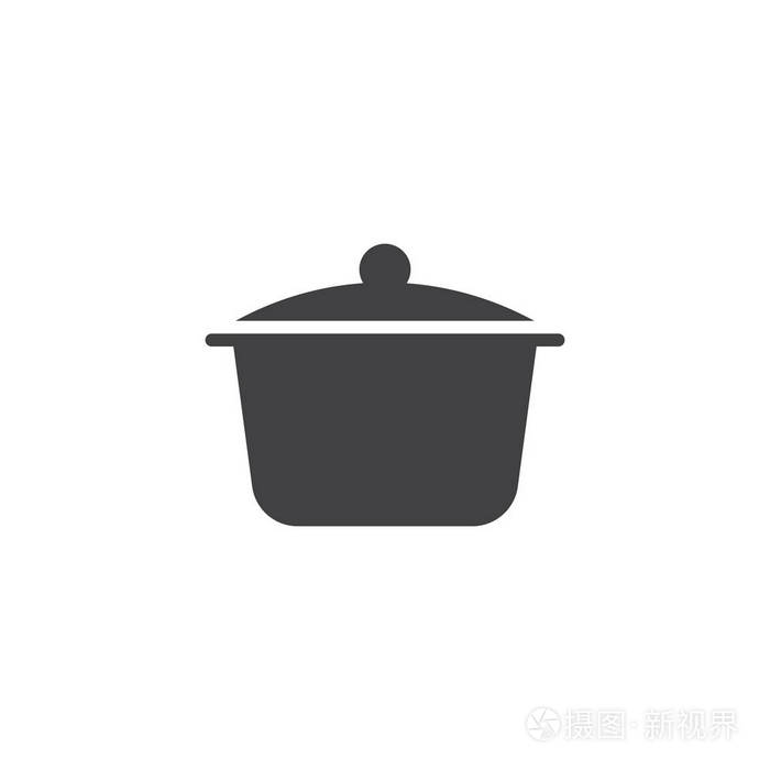 厨房锅符号标志插图.