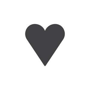 心脏图标矢量填充平面标志固体象形文字隔离在白色上。 最喜欢的爱情符号标志插图。
