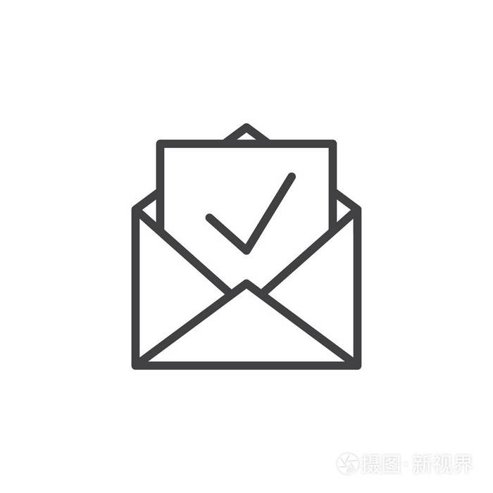 通讯在信封符号标志插图 可编辑行程