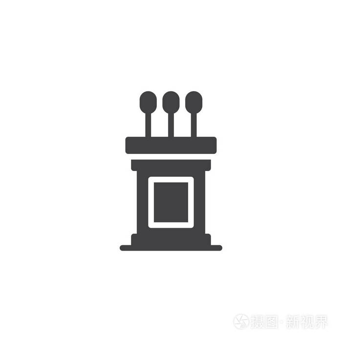 讲台矢量图标. 填充平面标志的移动概念和网页设计.