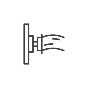 消火栓线图标轮廓矢量标志线性风格象形文字隔离在白色上。 符号标志插图。 可编辑行程