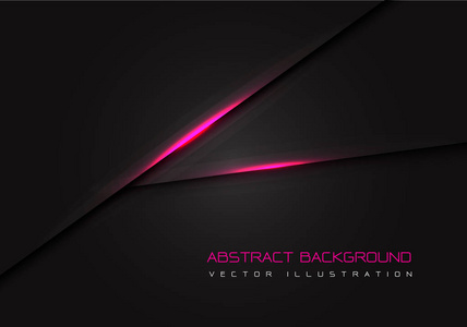黑色设计上的抽象粉红光电力线现代未来主义背景矢量插图。