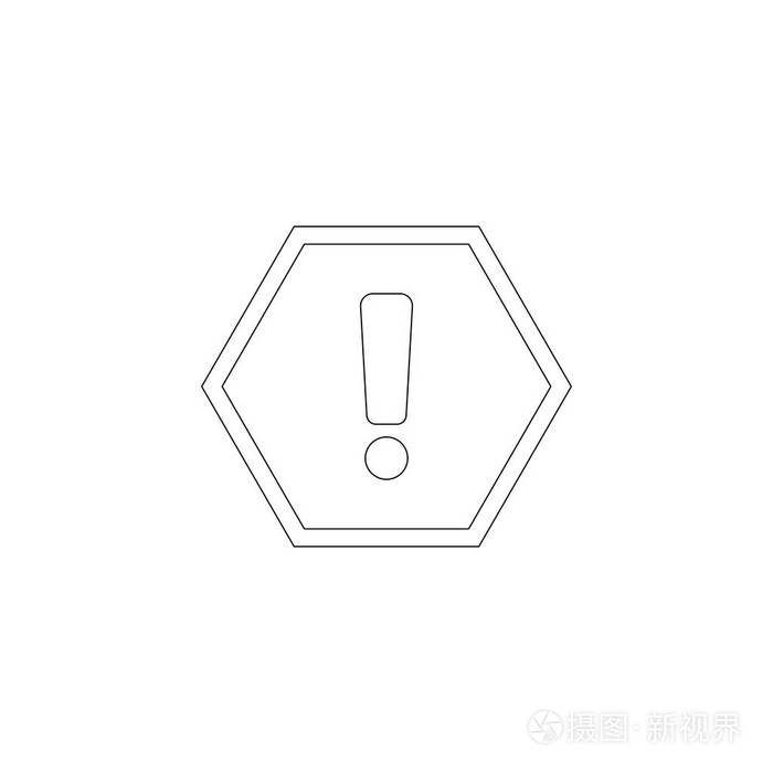 感叹号 简单的平面矢量图标插图 轮廓线符号可编辑笔画