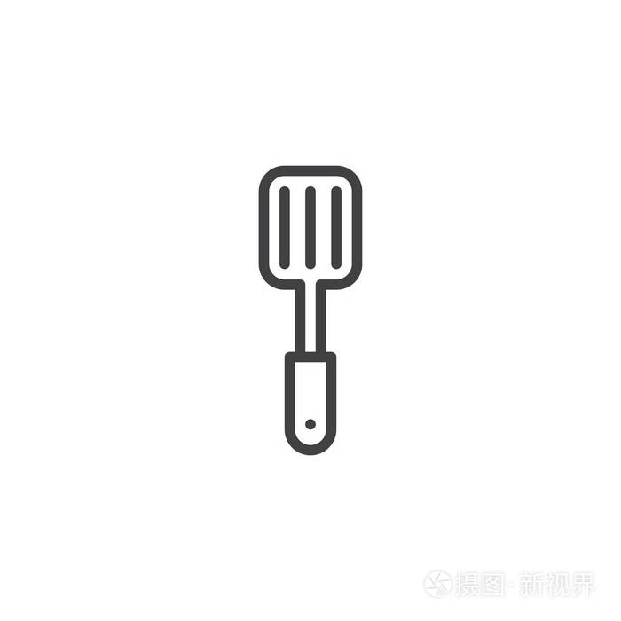 厨房铲子轮廓图标. 移动概念和网页设计的线性风格标志.