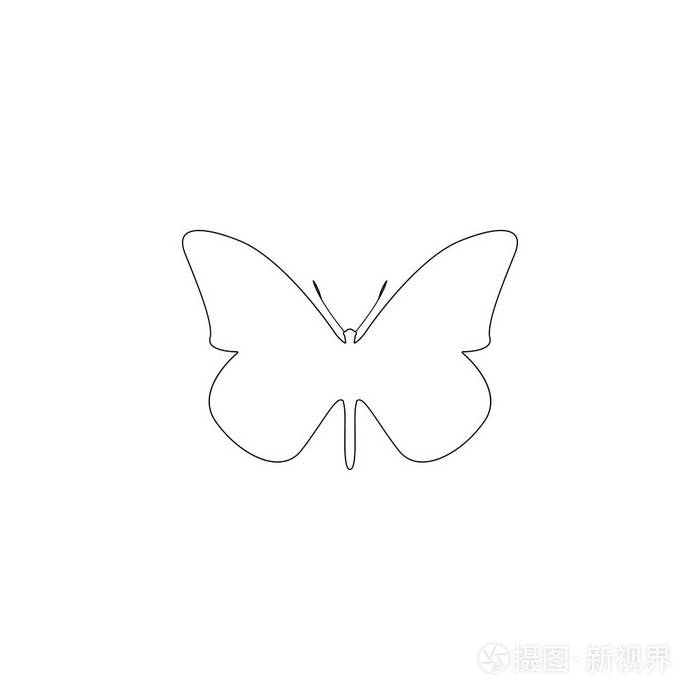 蝴蝶 简单的平面矢量图标插图 轮廓线符号可编辑笔画