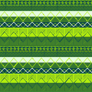 无缝矢量地毯。 明亮的绿色民间装饰品在刺绣风格。 纺织品的像素装饰图案。