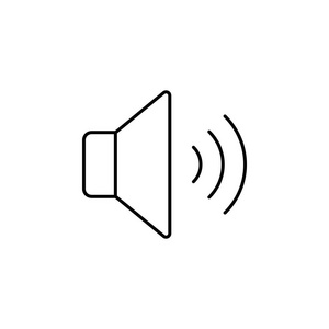声音，音量轮廓图标。标志和符号可用于网页，标志，移动应用，UI，UX在白色背景