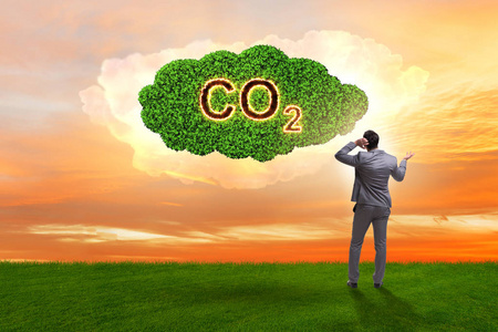 温室气体排放的生态概念图片