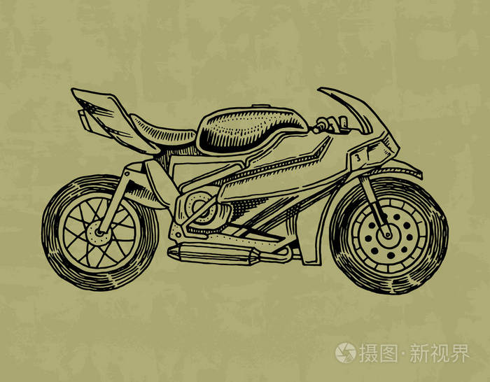 老式摩托车 复古自行车.旧式的极端自行车运输.