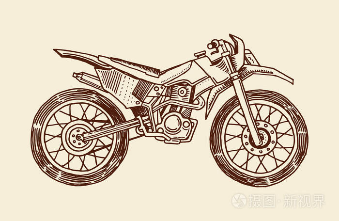 老式摩托车, 复古自行车.旧式的极端自行车运输.