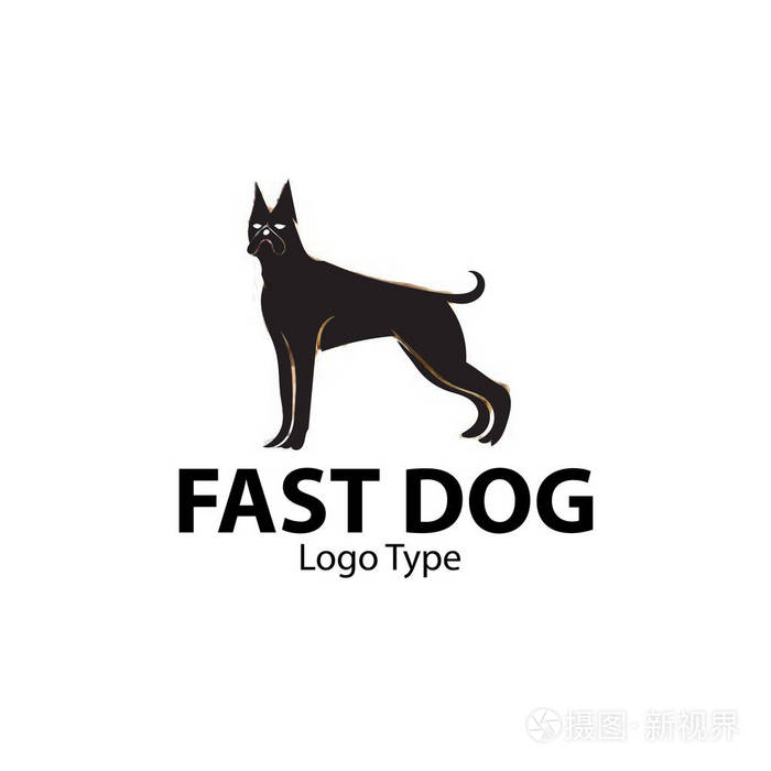狗标志设计隔离背景