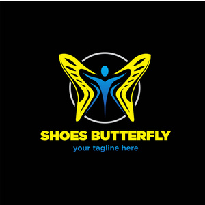 鞋子蝴蝶标志设计