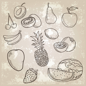 手工绘制的水果