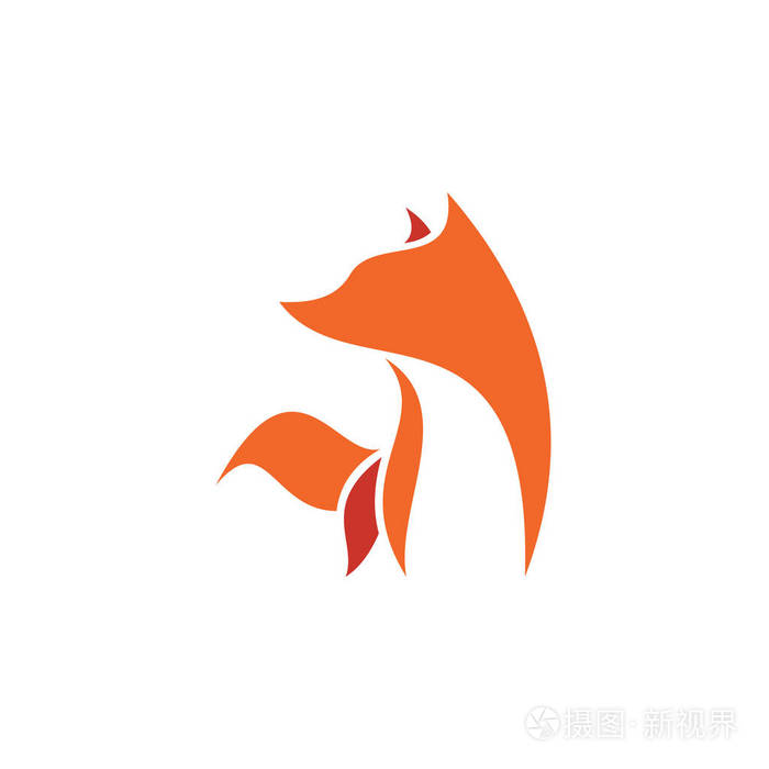 动物野生狐狸标志