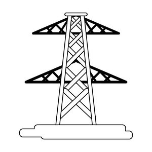 电塔符号隔离的黑色和白色