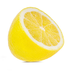 白色背景上分离的柠檬