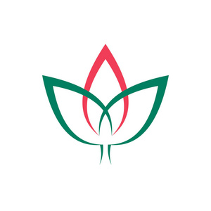 自然叶花logo设计.