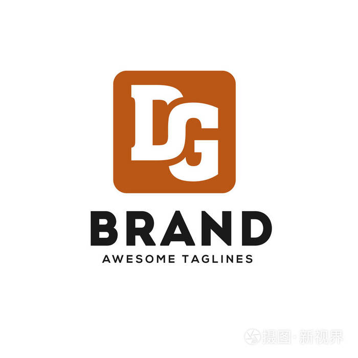 创意dg字母强而大胆的标志矢量概念