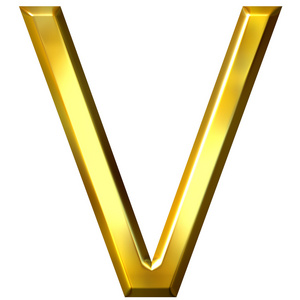 3d 金色字母 v