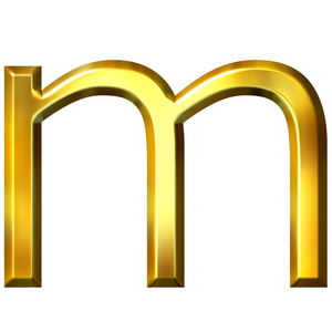 3d 金色字母 m