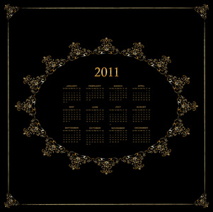 日历设计 2011黑复古