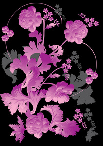 黑色的紫罗兰花图示