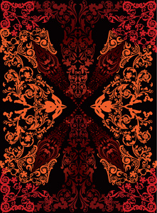 黑色和红色的抽象设计的插图