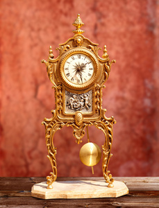 古复古金铜座钟