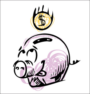 钱卡通猪