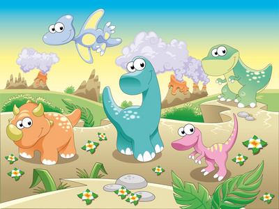 恐龙家族背景的家庭图片