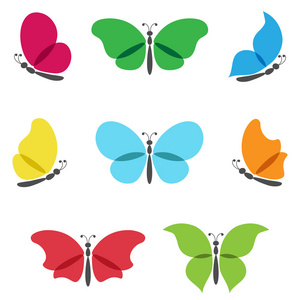 色彩艳丽的蝴蝶图标集