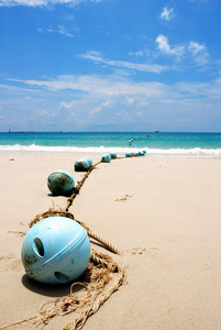 浮标在沙滩 沙美岛 泰国