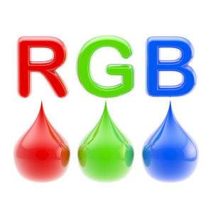 Rgb 颜色方案 三滴上白色孤立